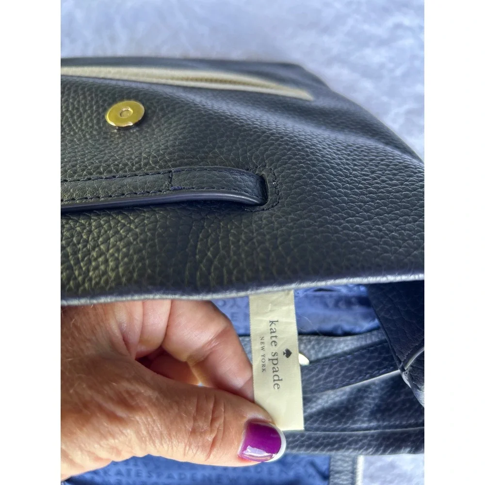 Kate Spade Chester Street Kacy Navy Pebbled Leather Backpack Tassel Bag